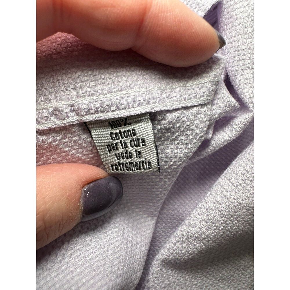 Luchiano Visconti Roma Long sleeve French cuff Sz 15 1/2 Button Down Lavender - Picture 9 of 10
